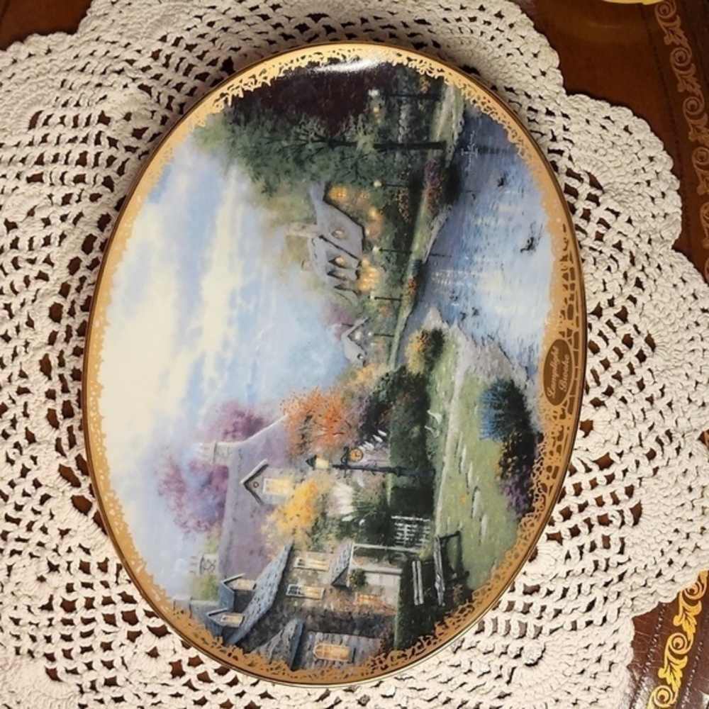 Thomas Kinkade's lamplight village plate plate #2790g Bradford exchange‎